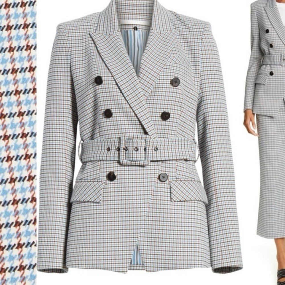 Veronica Beard Harvey Houndstooth Belted Blazer Jacket 💫 DICKIE INCLUDED 💫